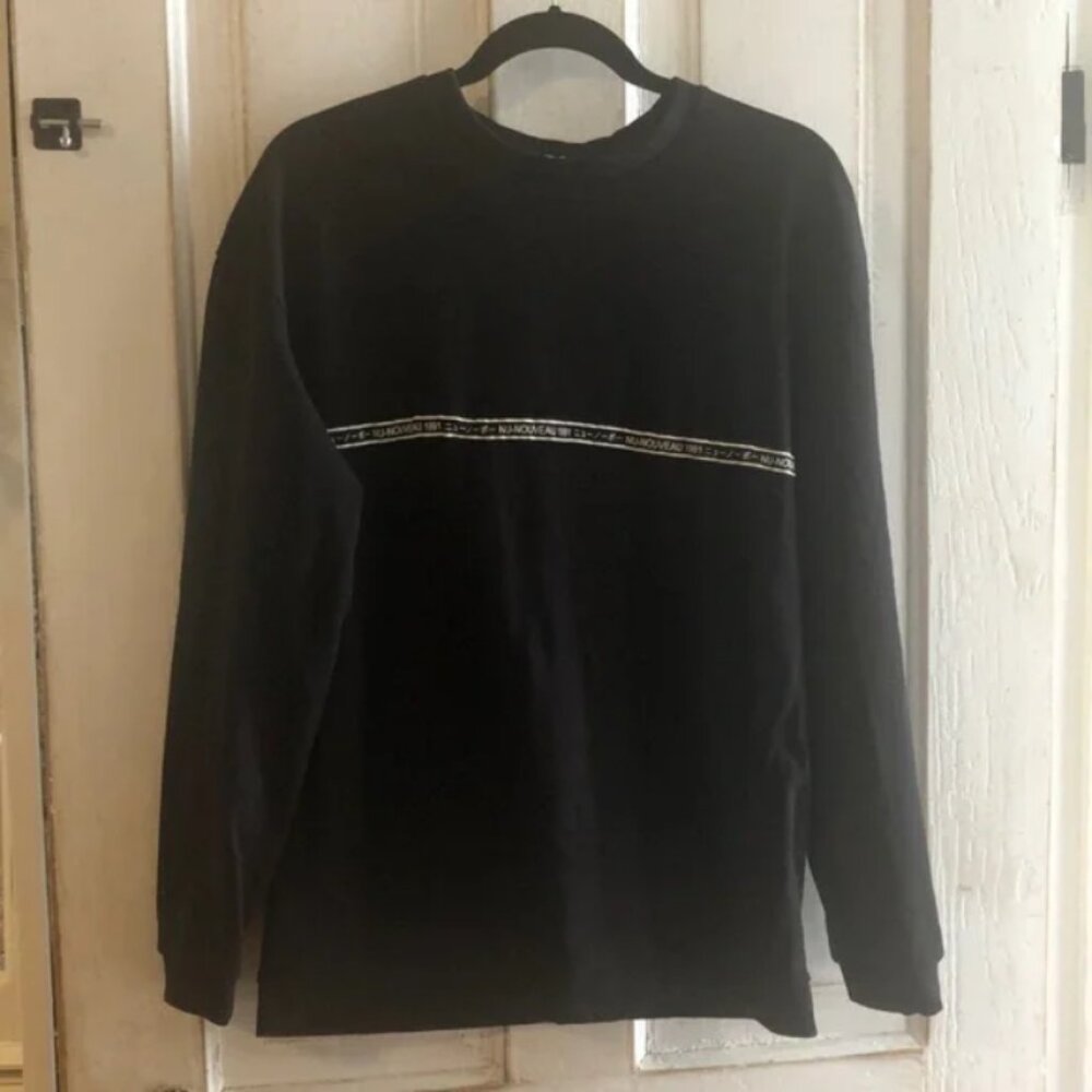 Men's Size M Loose Fit Nu-Nouveau 1991 Long Sleeve T-Shirt Black